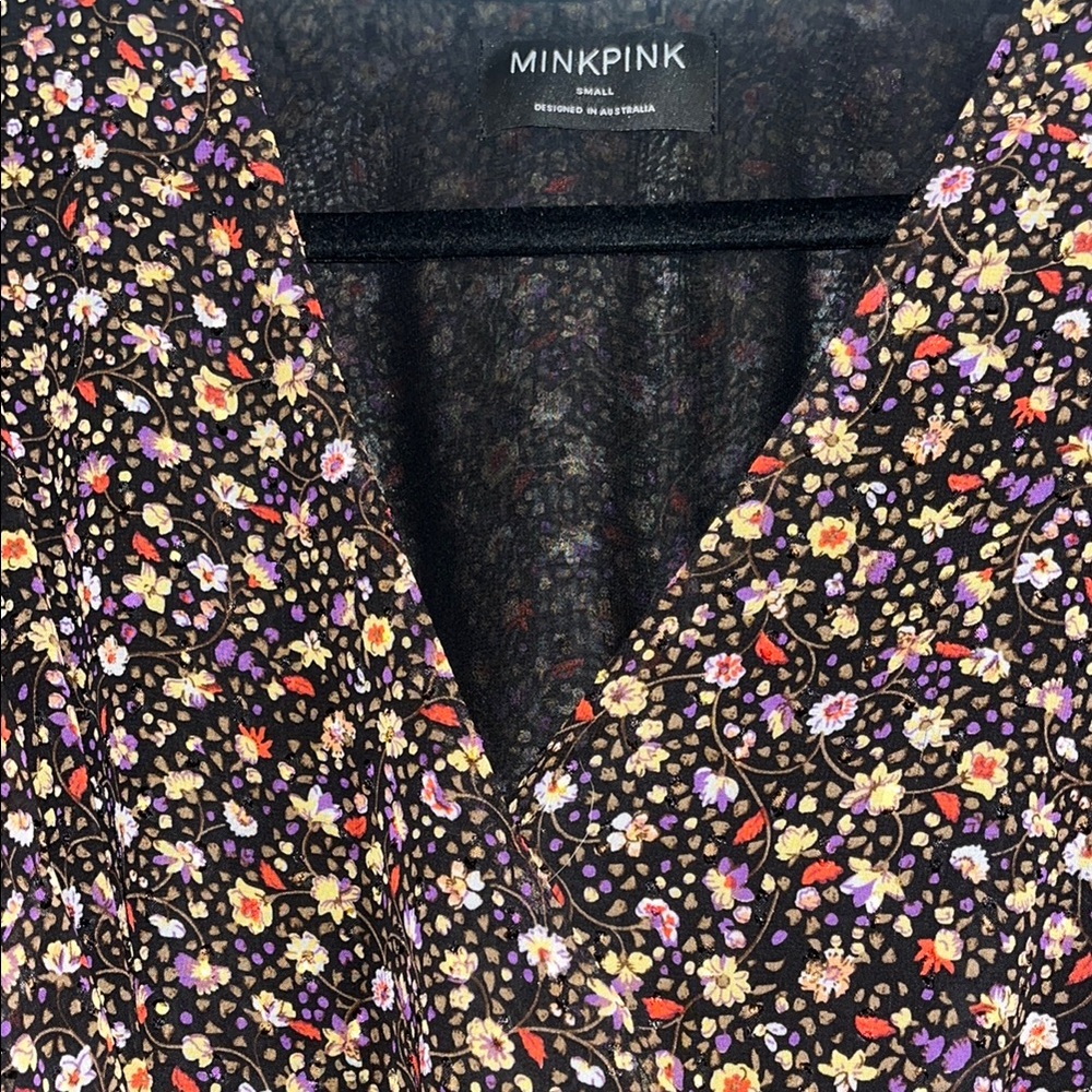 MINKPINK Multicolor Floral V-Neck Dress